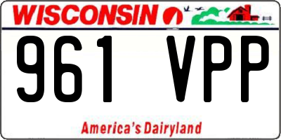 WI license plate 961VPP