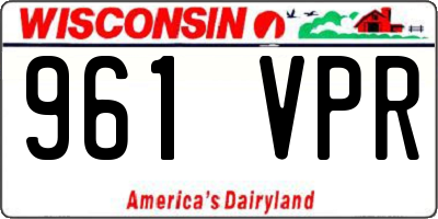 WI license plate 961VPR