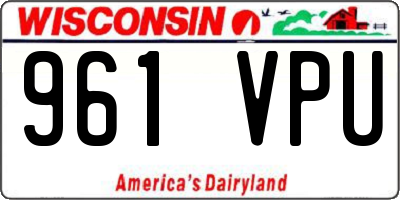 WI license plate 961VPU