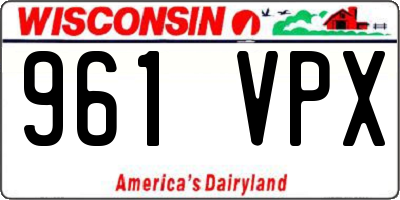 WI license plate 961VPX