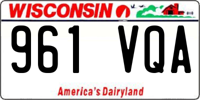 WI license plate 961VQA