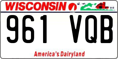 WI license plate 961VQB