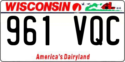WI license plate 961VQC
