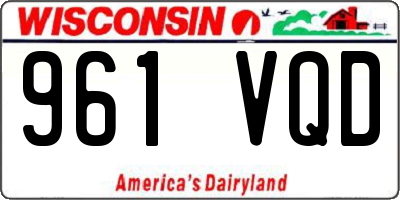 WI license plate 961VQD