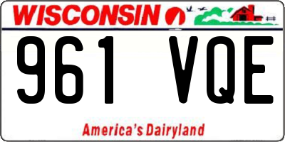 WI license plate 961VQE