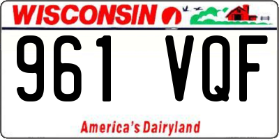 WI license plate 961VQF