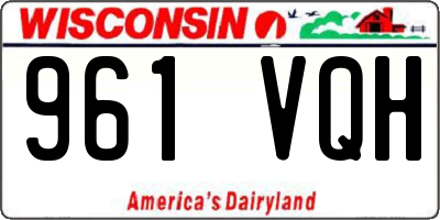 WI license plate 961VQH