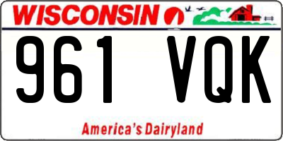 WI license plate 961VQK