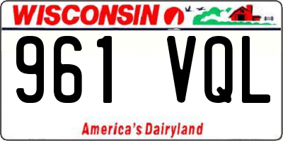 WI license plate 961VQL
