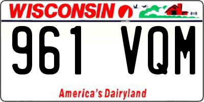 WI license plate 961VQM