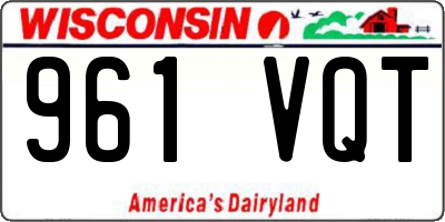 WI license plate 961VQT