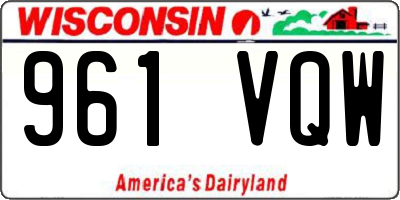 WI license plate 961VQW