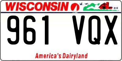 WI license plate 961VQX