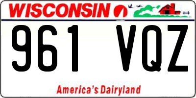 WI license plate 961VQZ