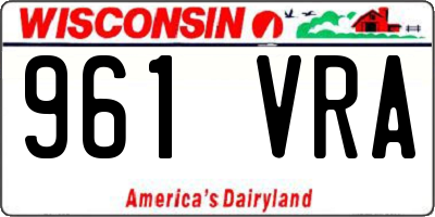 WI license plate 961VRA