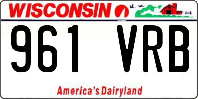 WI license plate 961VRB