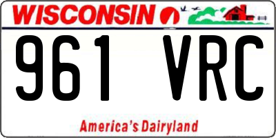 WI license plate 961VRC