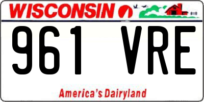 WI license plate 961VRE