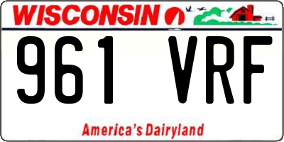 WI license plate 961VRF