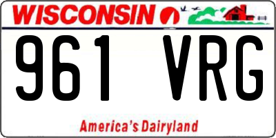 WI license plate 961VRG