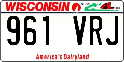 WI license plate 961VRJ