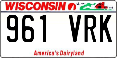 WI license plate 961VRK