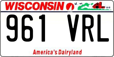 WI license plate 961VRL