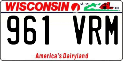 WI license plate 961VRM
