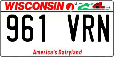 WI license plate 961VRN