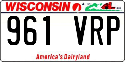 WI license plate 961VRP