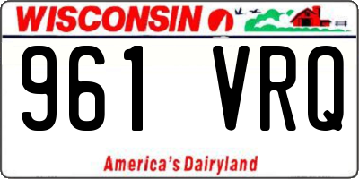 WI license plate 961VRQ