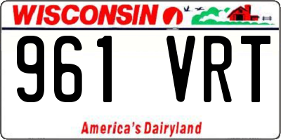 WI license plate 961VRT