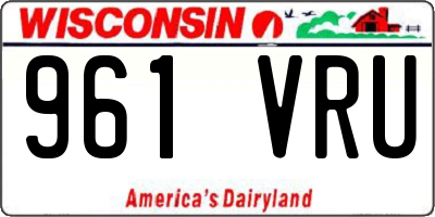 WI license plate 961VRU