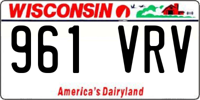 WI license plate 961VRV