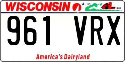 WI license plate 961VRX