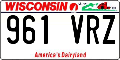 WI license plate 961VRZ