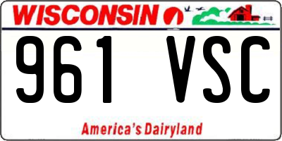 WI license plate 961VSC