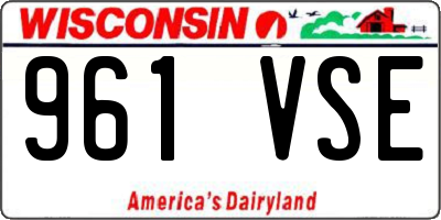 WI license plate 961VSE