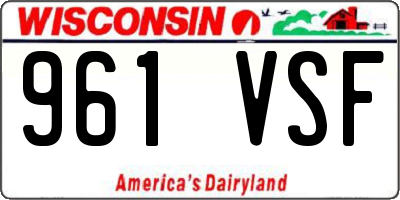 WI license plate 961VSF