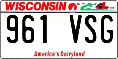 WI license plate 961VSG