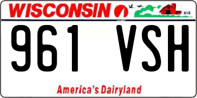 WI license plate 961VSH