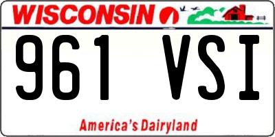 WI license plate 961VSI