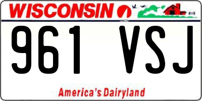 WI license plate 961VSJ