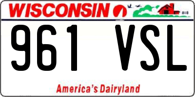 WI license plate 961VSL
