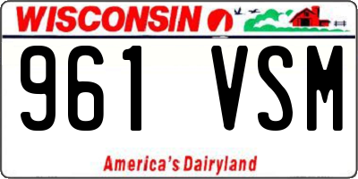 WI license plate 961VSM