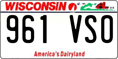 WI license plate 961VSO