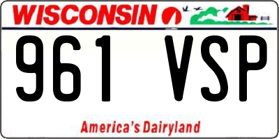 WI license plate 961VSP
