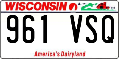 WI license plate 961VSQ