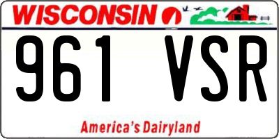 WI license plate 961VSR