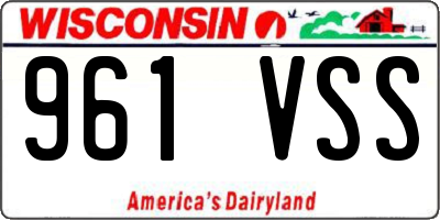 WI license plate 961VSS